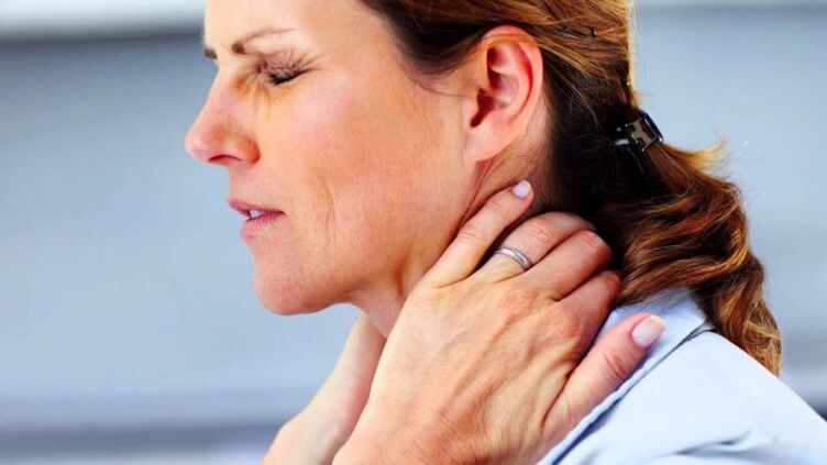 Durerea de spate în gât este un sindrom reflex al osteocondrozei cervicale